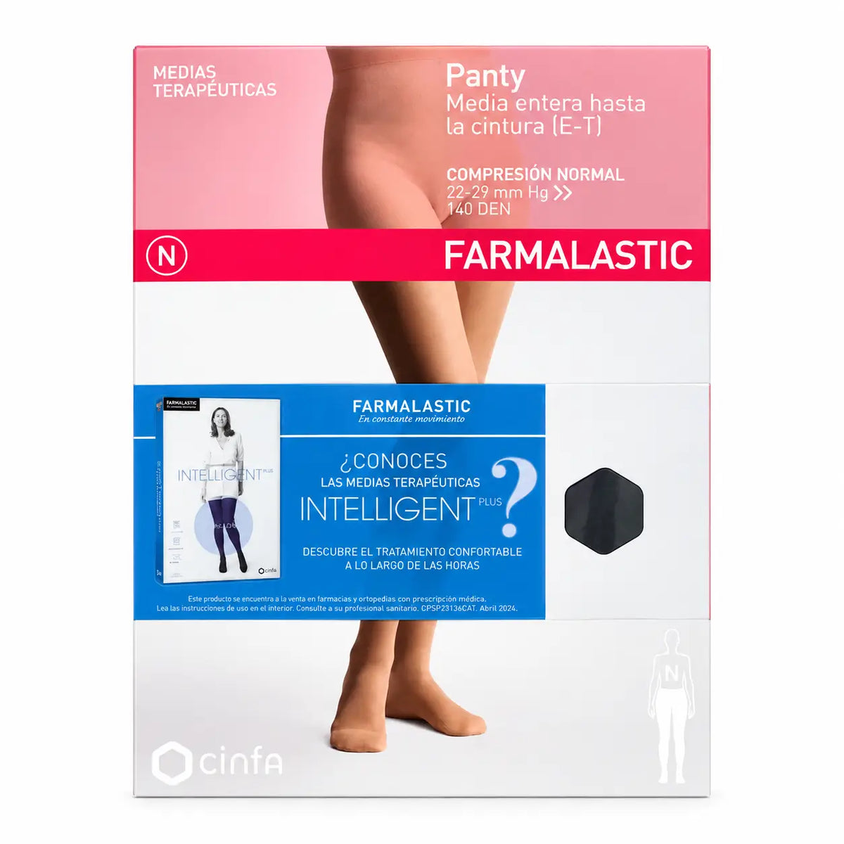 Farmalastic Normal Compression Pantyhose Black, Queen Size