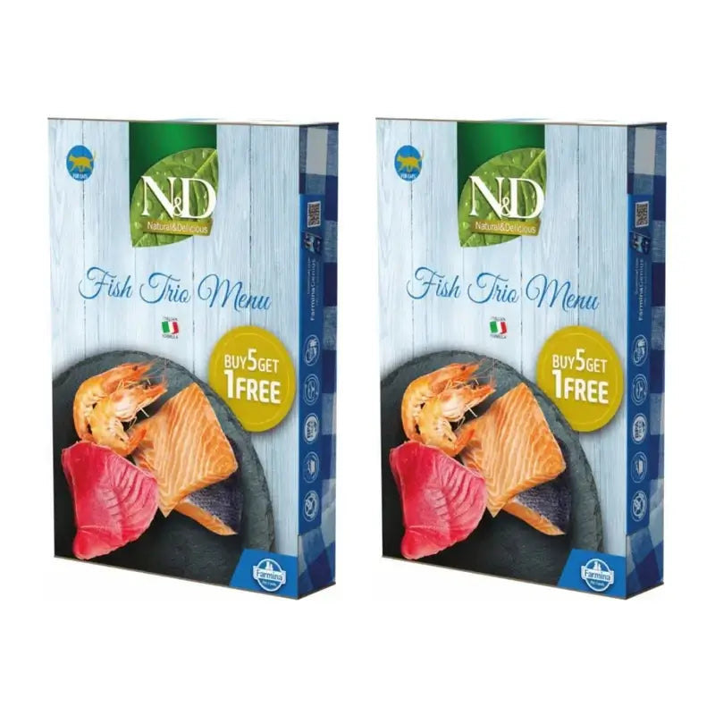 Farmina N&D Cat Natural Fish Trio Menu 6X70Gr, nourriture humide pour chat, paquet de 2