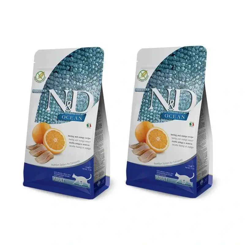 Farmina N&D Cat Ocean Herring 5Kg, nourriture pour chat, paquet de 2