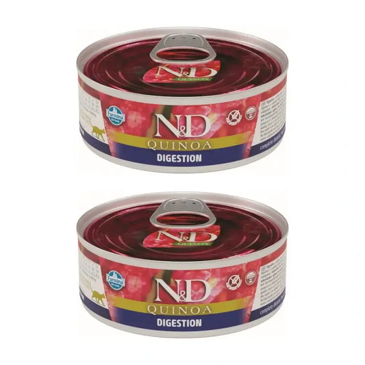 Farmina N&D Cat Quinoa Digestion Box 24X80Gr, nourriture humide pour chat, paquet de 2