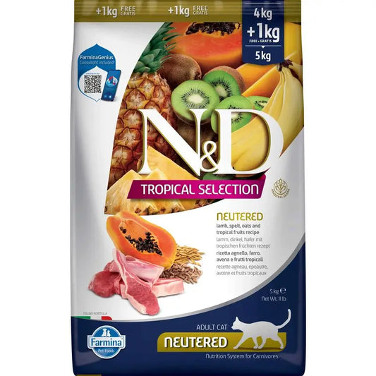 Farmina N&D Cat Tropical Selection Agneau castré 4+1kg