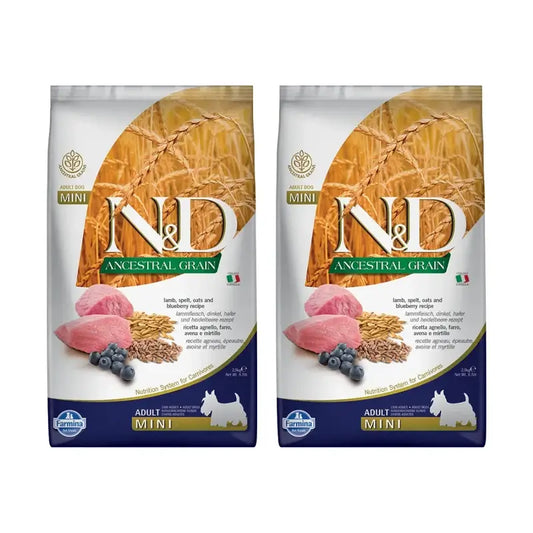 Farmina N&D Dog Ancestral Mini Lamb 7Kg, nourriture pour chien, paquet de 2