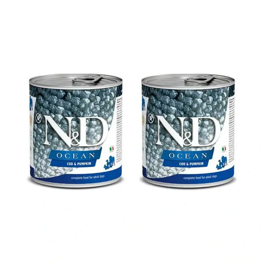 Farmina N&D Dog Ocean Ocean Pumpkin Codfish Box 6X285Gr, nourriture humide pour chien, paquet de 2