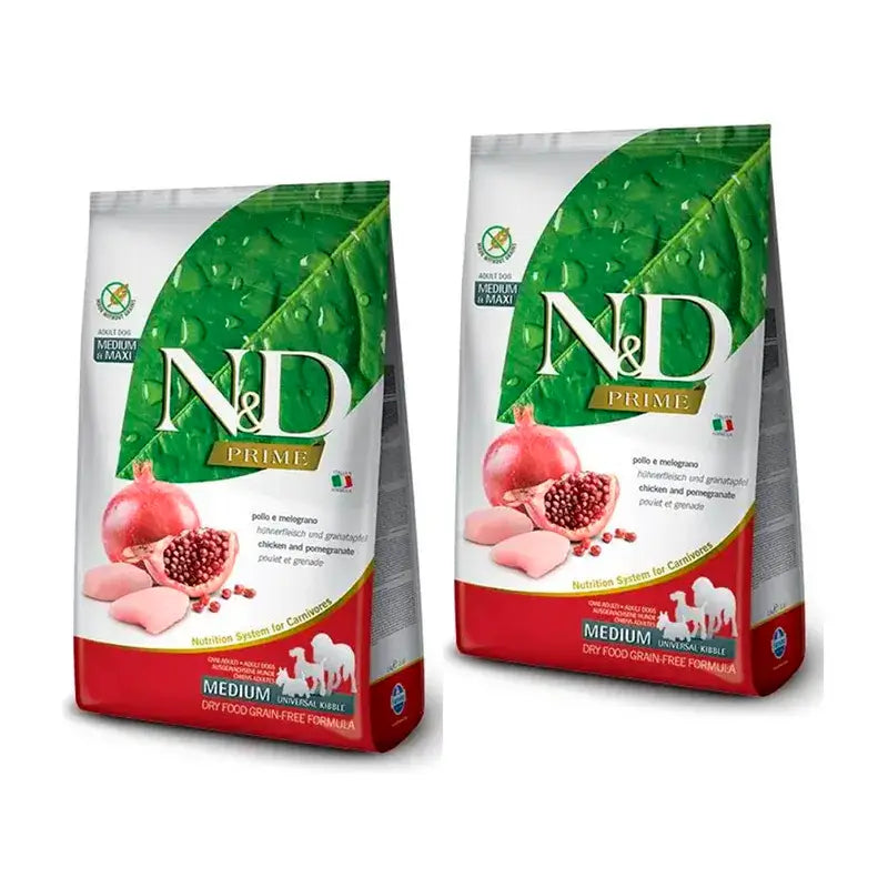 Farmina N&D Dog Prime Medium Maxi Chicken, paquet de 2 x 12Kg