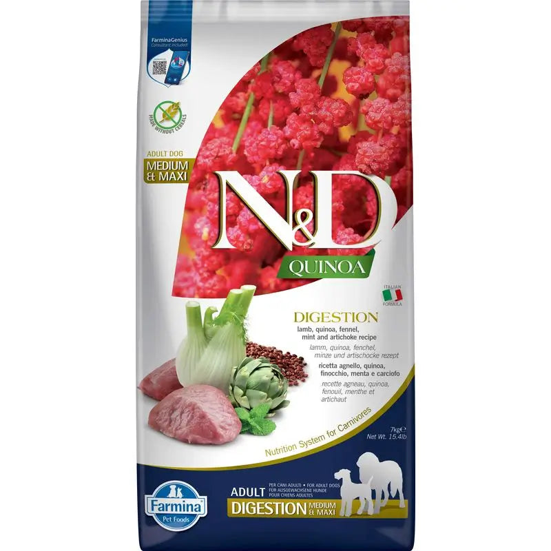 Farmina N&D Dog Quinoa Digestion Agneau Med/Maxi 7Kg