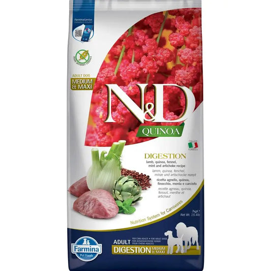Farmina N&D Dog Quinoa Digestion Agneau Med/Maxi 7Kg