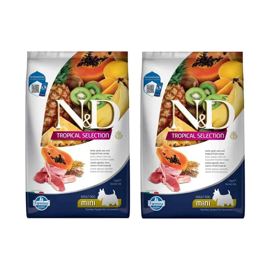 Farmina N&D Dog Tropical Selection Mini Lamb 5Kg, paquet de 2