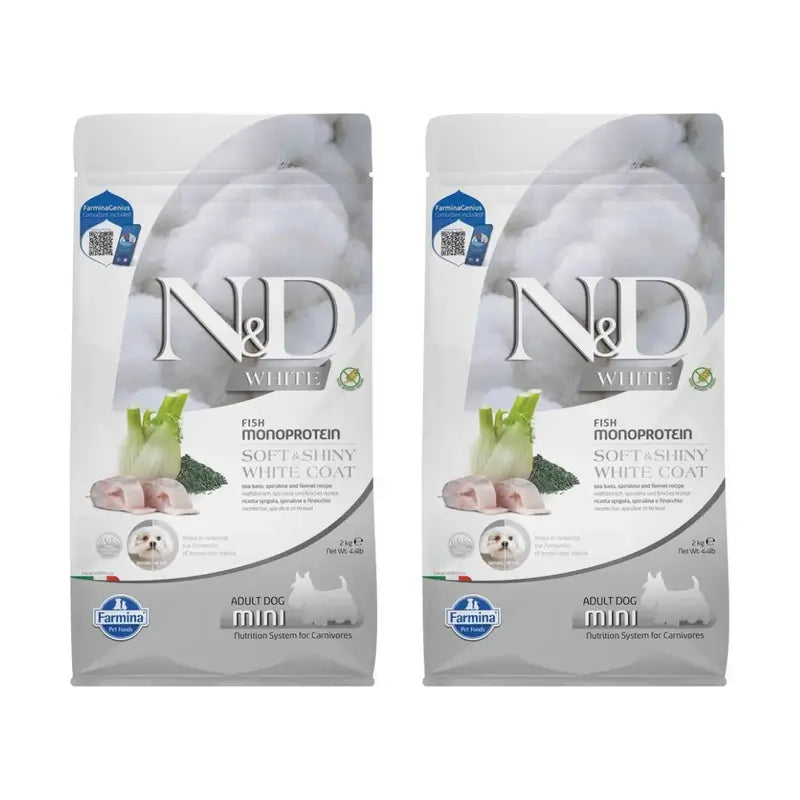 Farmina N&D White Dog Sea Bass Spirulina Mini 2Kg, Pack Of 2