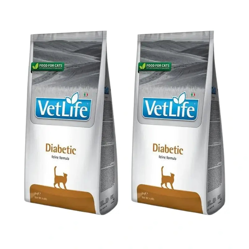 Farmina Vet Life Cat Diabetic 2Kg, nourriture pour chats, paquet de 2
