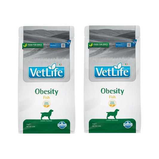 Farmina Vet Life Nat Dog Obesity Fish Adult 2Kg, nourriture pour chiens, paquet de 2
