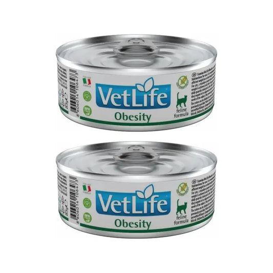 Farmina Vet Natural Diet Cat Obesity 12X85Gr, nourriture humide pour chats, paquet de 2