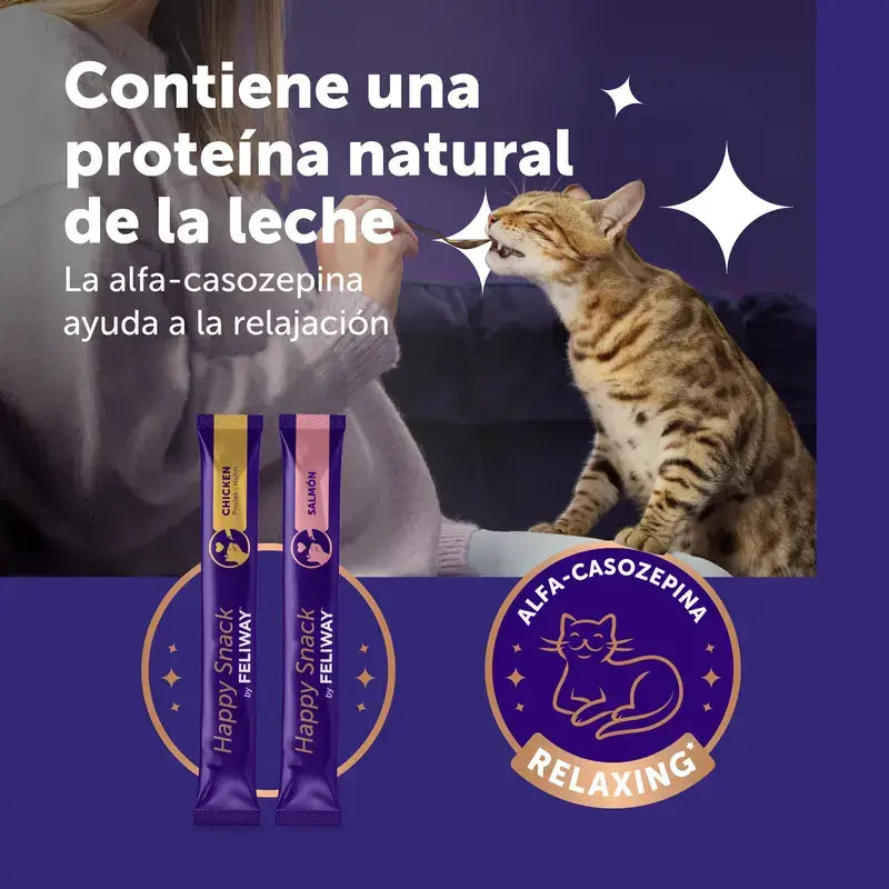 Feliway Happy Snack au poulet et au saumon, 48 sachets