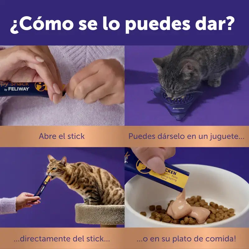 Feliway Happy Snack au poulet et au saumon, 48 sachets