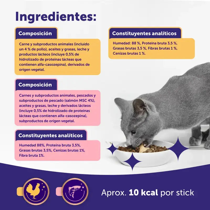 Feliway Happy Snack au poulet et au saumon, 48 sachets