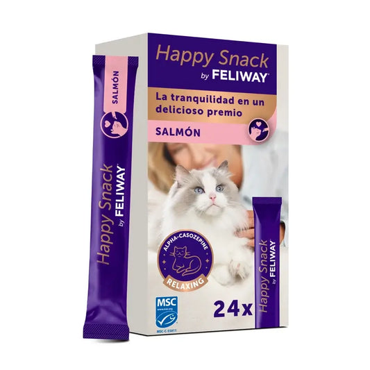 Feliway Happy Snack Goût saumon, 24 sachets