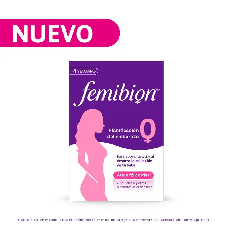 Femibion 0 Planification de la Grossesse avec Acide Folique Plus, 2X28 Comprimés