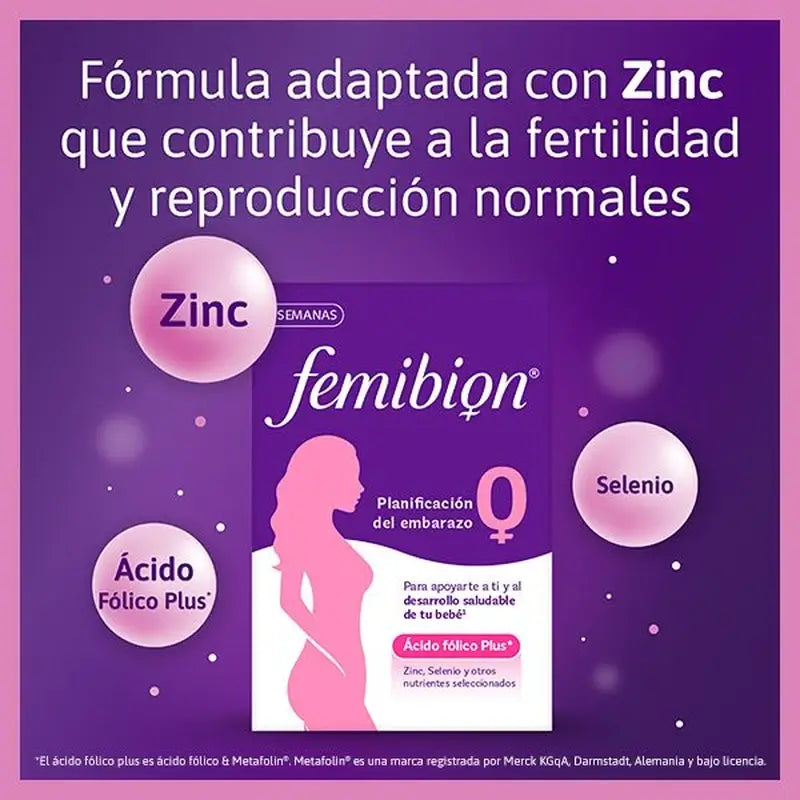 Femibion 0 Planification de la grossesse avec acide folique plus, 3X28 comprimés