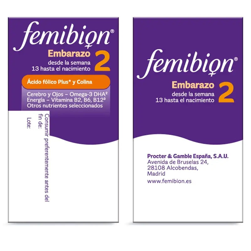 Femibion 2 Grossesse avec Acide Folique et Vitamines, 28 comprimés