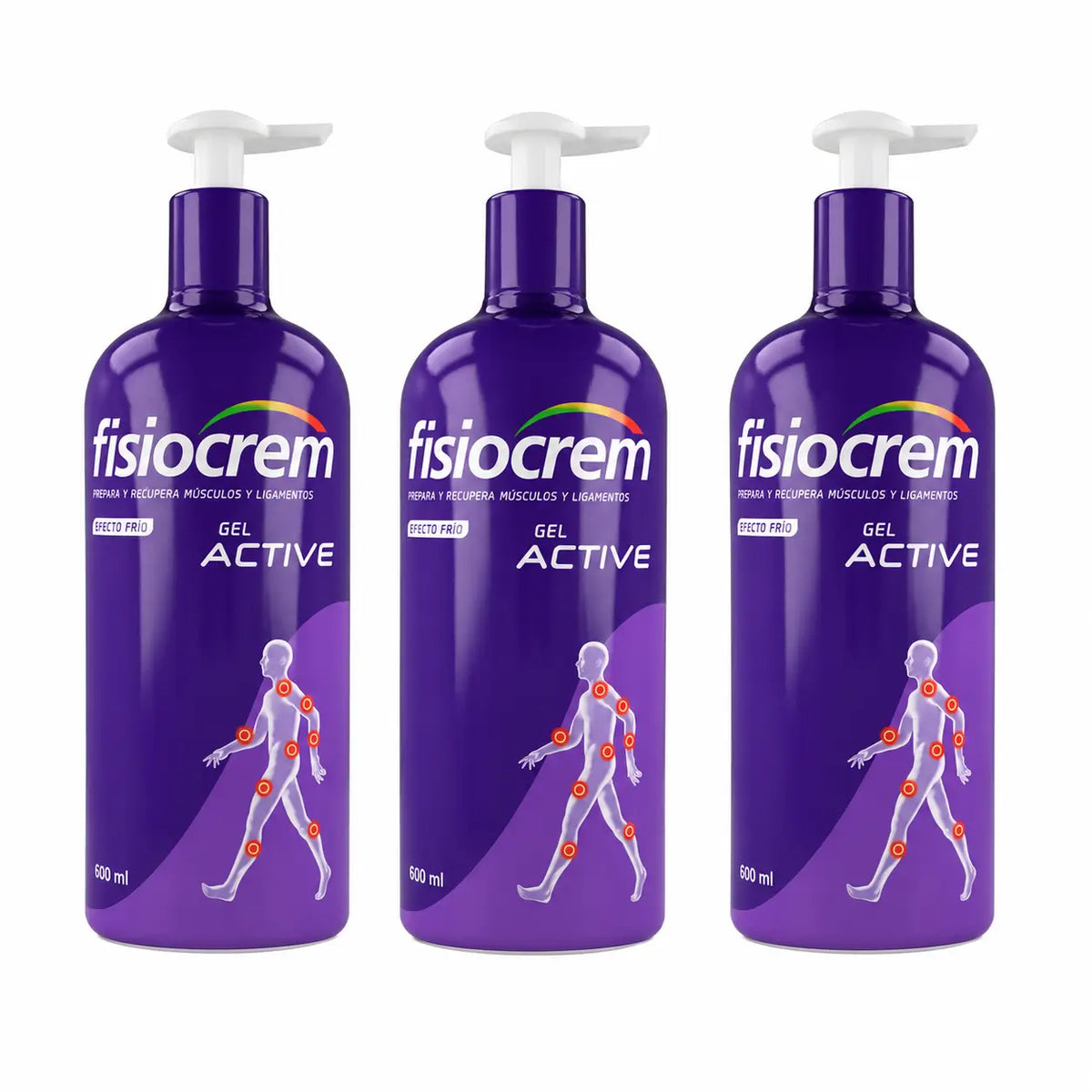 Fisiocrem Gel Active 600 ml, lot de 3