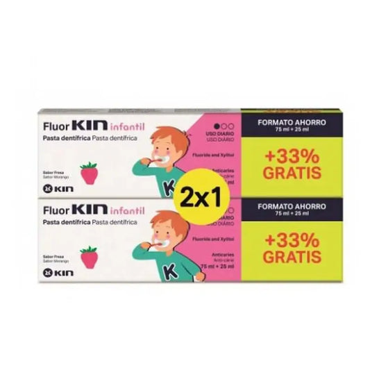 KIN FluorKIN Dentifrice pour enfants, 75+25, 2X1, 0-6 ans