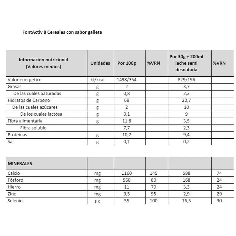 Fontactiv 8 Céréales Cracker, 500 g