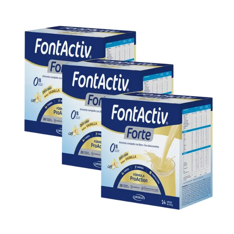 FontActiv Forte Vanilla Pack 3 x 14 x 30 grammes
