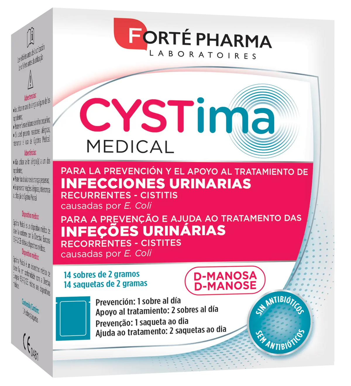 Forté Pharma Cystima Medical, 14 Envelopes