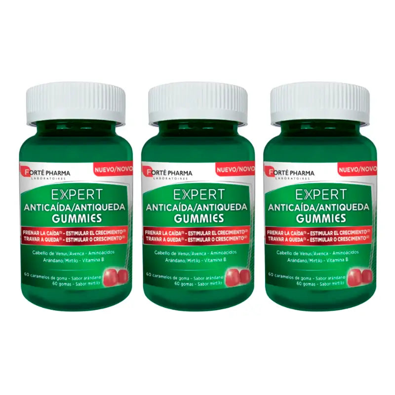 Forté Pharma Triplo Expert Anticaida Gummies, 3 x 60 Candies