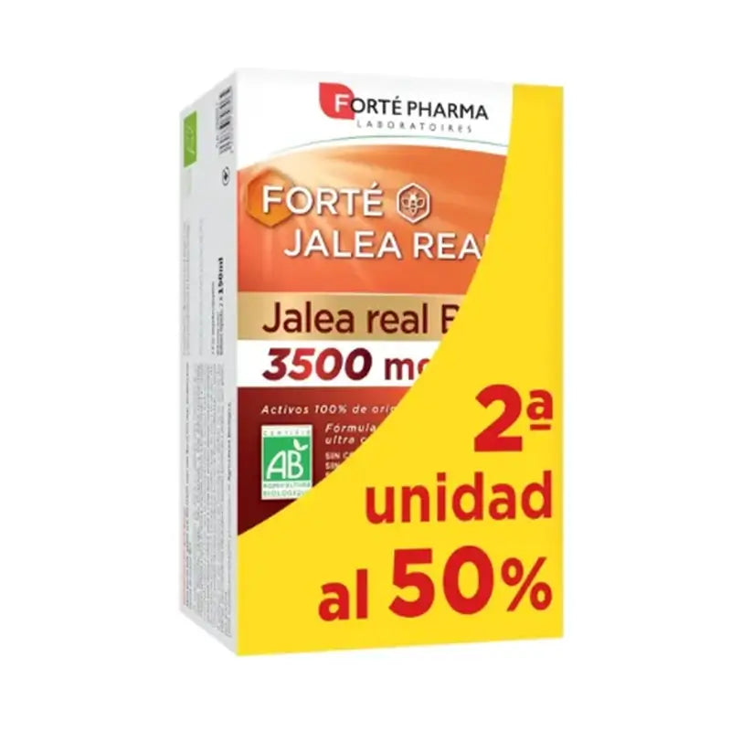 Forté Pharma Fiole Gelée Royale Forté Bio 3500 Pack (2ème Ud à 50%) , 20 ml
