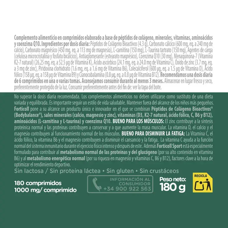 Forticoll Bioactive Collagen Sport 180 comprimés