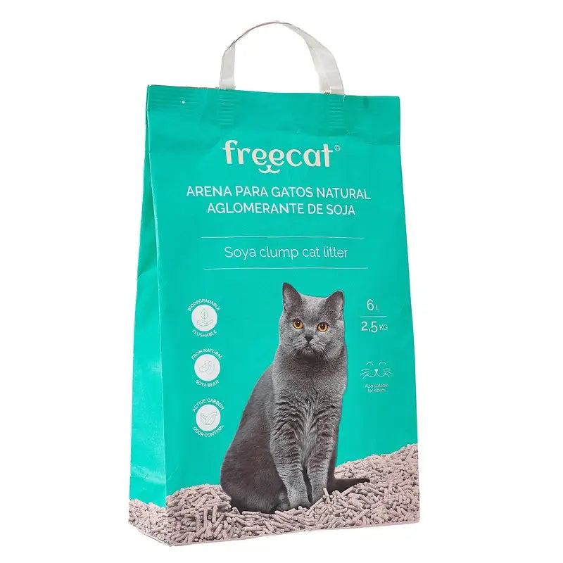 Freedog Natural Litière agglomérante pour chat Soya Lavande, 6 litres