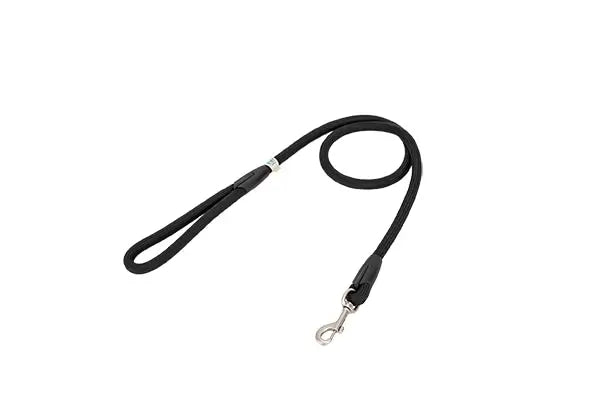 Laisse Freedog en nylon ronde noire, 10 mm, 120 cm