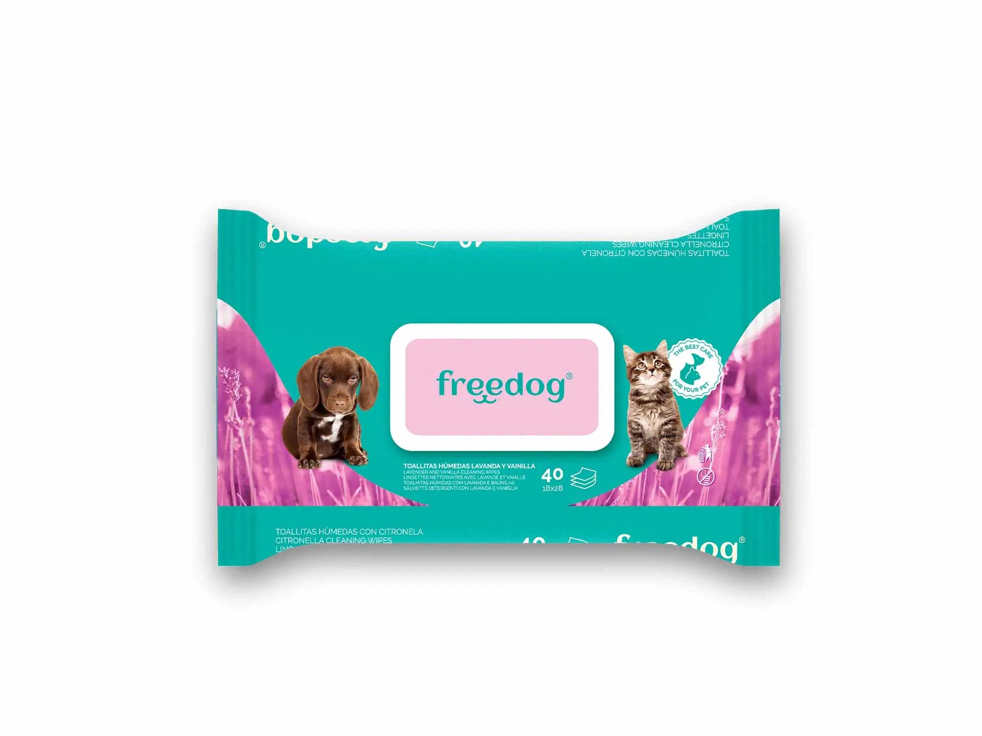Freedog Serviettes humides Lav/ Vanilla Gd 40 pcs 28 X 18Cm