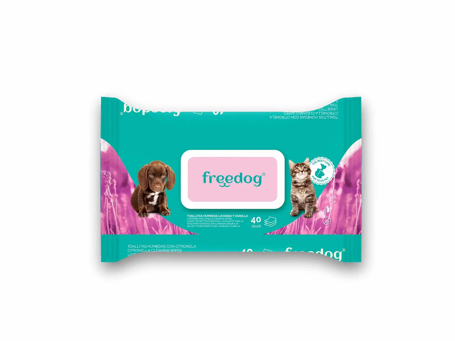 Freedog Serviettes humides Lav/ Vanilla Gd 40 pcs 28 X 18Cm