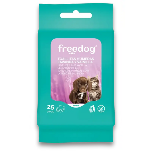 Freedog Lingettes humides Lav/Vain Pocket 25 Ud 18X20Cm