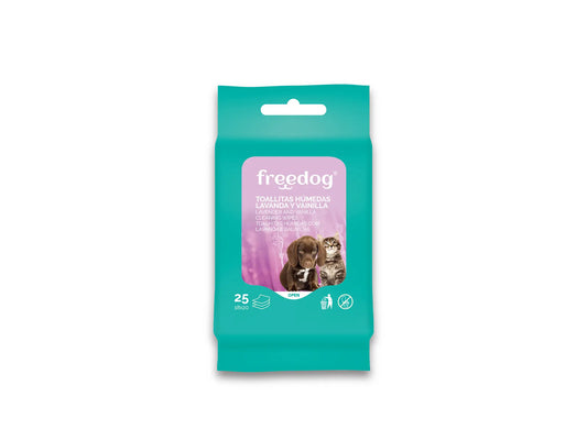 Freedog Lingettes humides Lav/Vain Pocket 25 Ud 18X20Cm