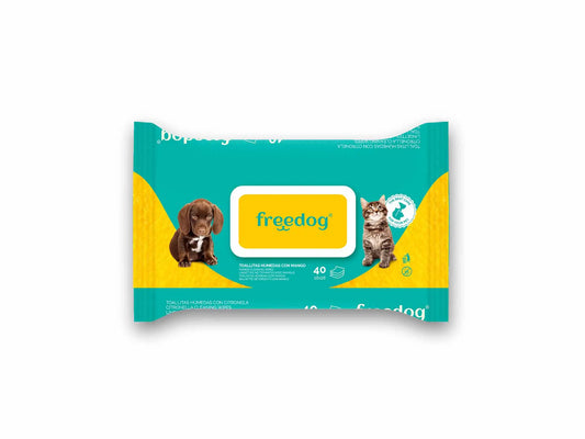 Freedog Large Handle Moistened Wipes 40 Units 28 X 18Cm