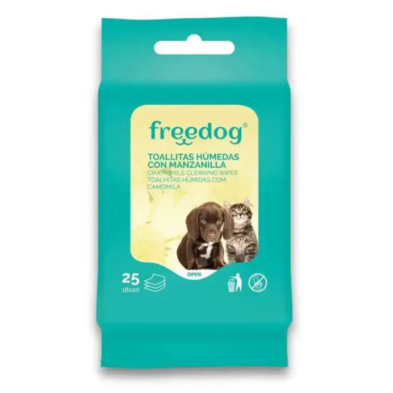 Freedog Lingettes hydratantes Camomille Gd 40 Ud 28 X 18Cm