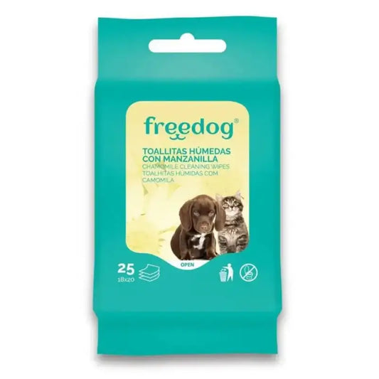 Freedog Lingettes hydratantes Camomille Gd 40 Ud 28 X 18Cm