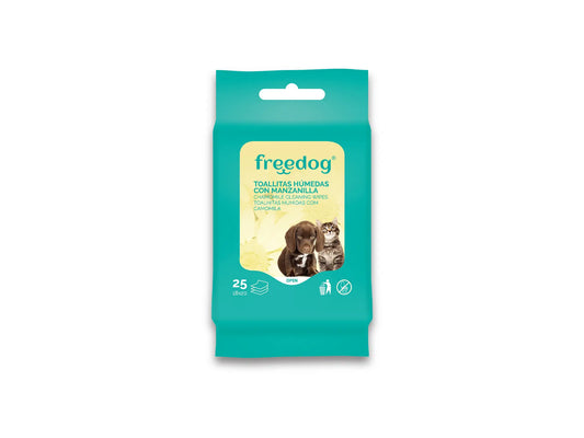 Freedog Lingettes hydratantes Camomille Pocket 25 Ud 18X20Cm