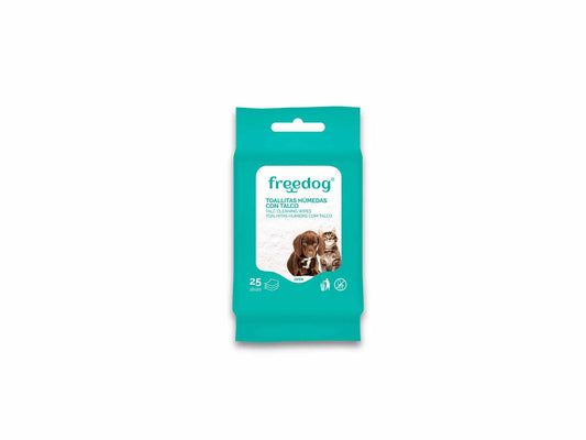 Freedog Talcum Powder Pocket Wet Wipes 25 Units 18 X 20Cm