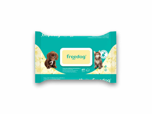 Freedog Lingettes hydratantes Camomille Gd 40 Ud 28 X 18Cm