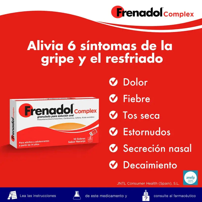 FRENADOL® Complexe anti-grippe, Voie orale, 10 Sachets