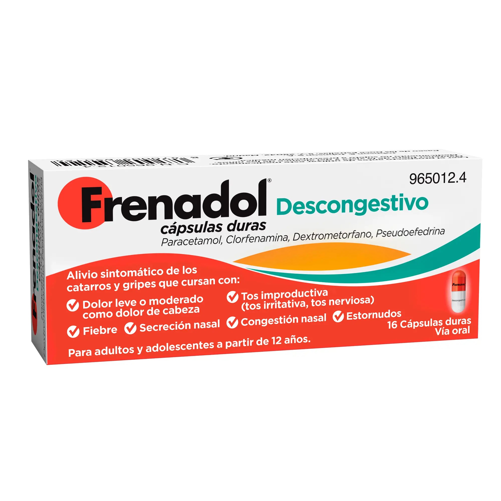 FRENADOL® Décongestionnant de la grippe, Voie orale, 16 gélules