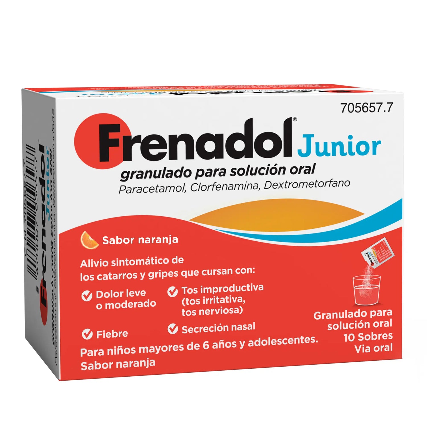 Frenadol Junior Flu Relief for Children, Orange Flavour, Oral Use, 10 sachets