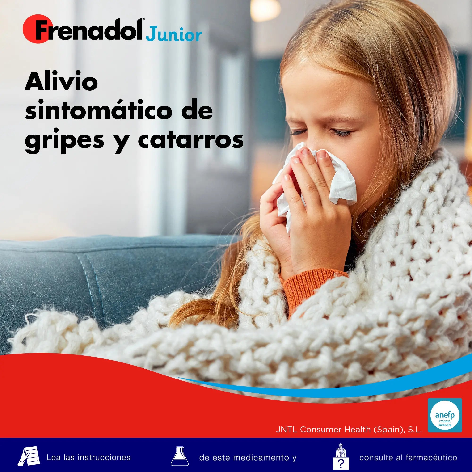 Frenadol Junior Flu Relief for Children, Orange Flavour, Oral Use, 10 sachets