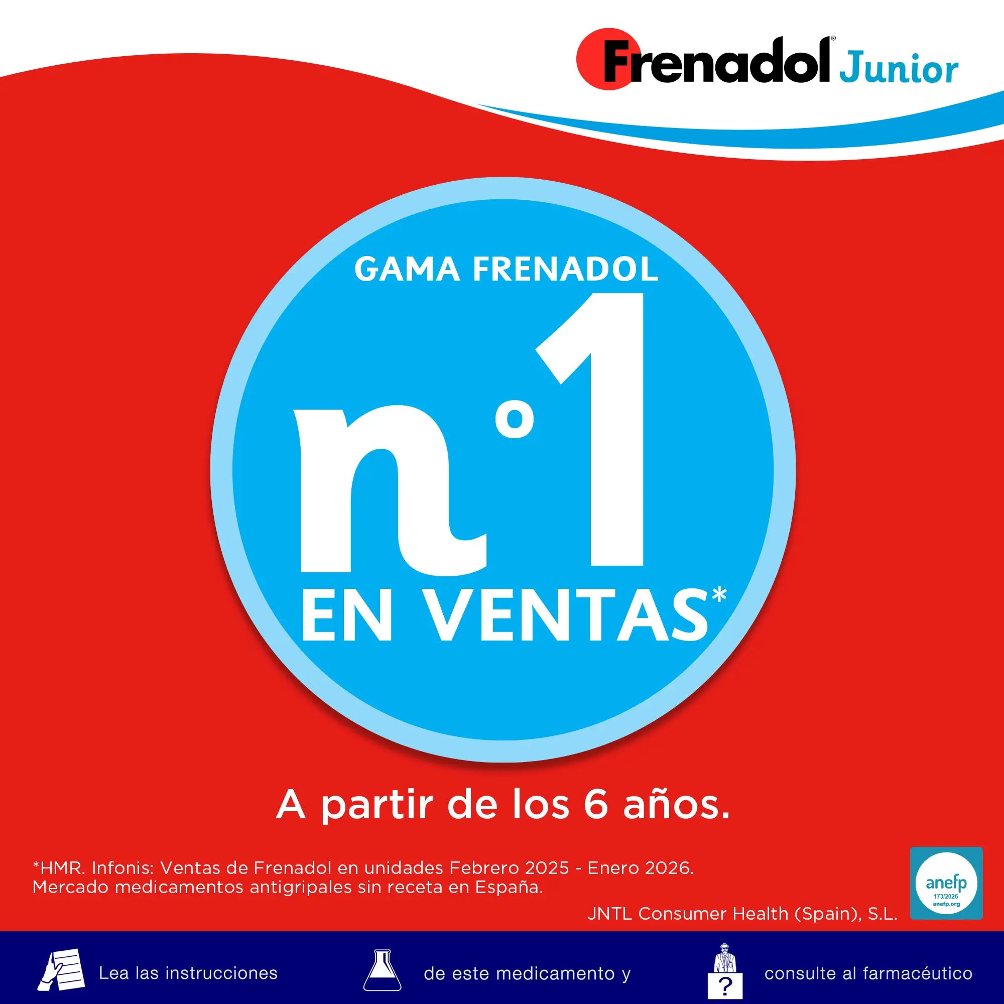 Frenadol Junior Flu Relief for Children, Orange Flavour, Oral Use, 10 sachets