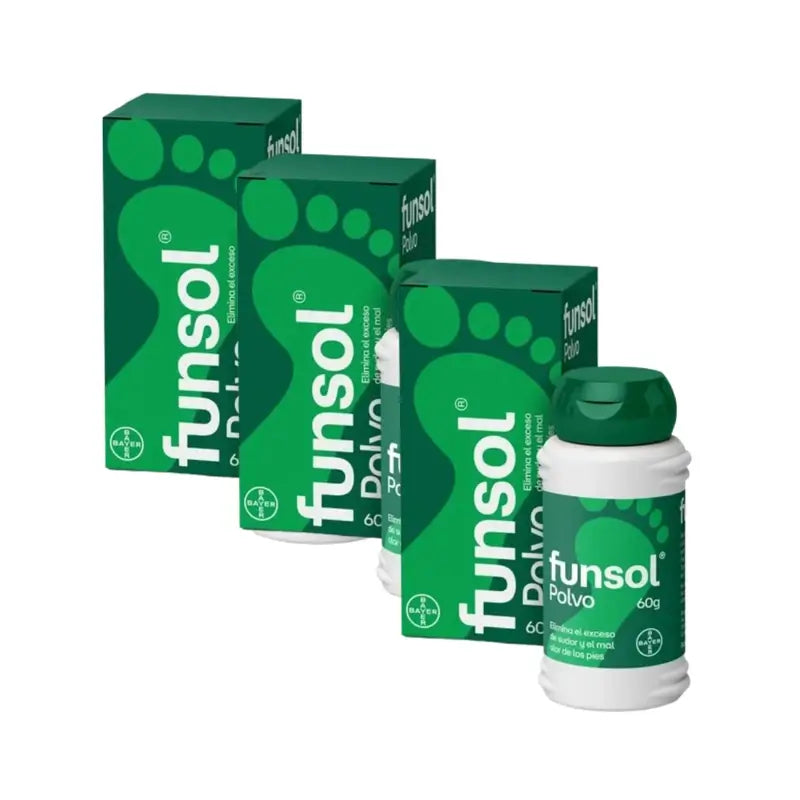 Funsol Déodorant en poudre pour les pieds, 3X60 Gr