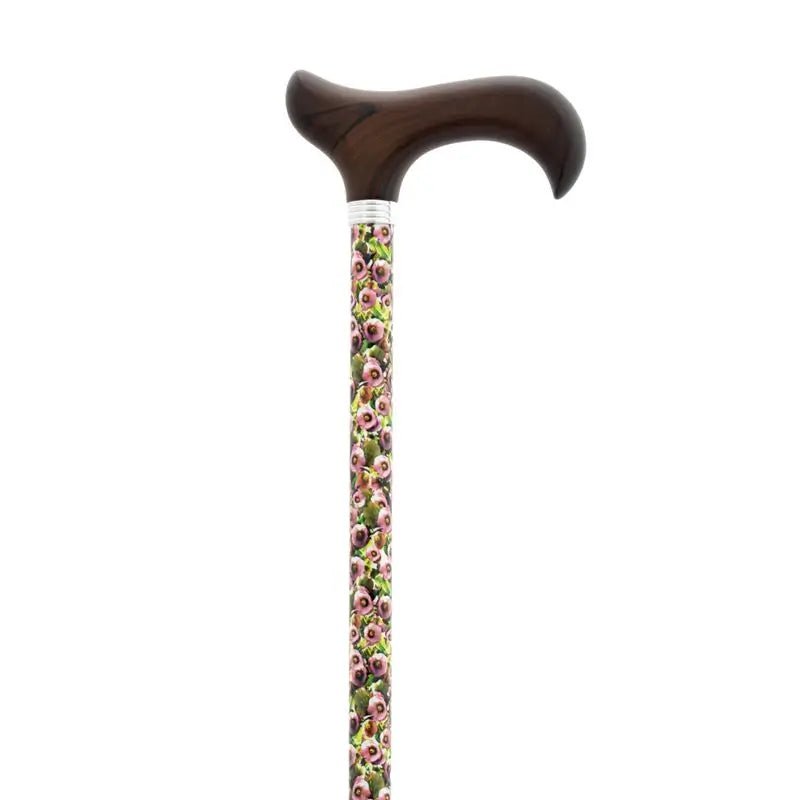 García 1880 Muletilla extensible, fleurs vertes et roses, en bois P