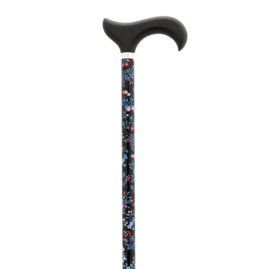 García 1880 Muletilla Extensible Black Flowers Black Wooden Fist Black Black